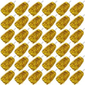36PCS Cheerleading Pom Poms with Metallic Foil Plastic Baton Handle for Game Sports Squads Dancing Football Basketball Club Spirit Sports Stage Performance Celebration (Gold)