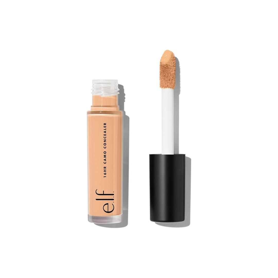 e.l.f. 16HR Camo Concealer, Full Coverage, Matte Finish Under-Eye & Blemish Corrector, Hydrating Formula, 16-Hour Crease-Resistant Wear, Medium Beige