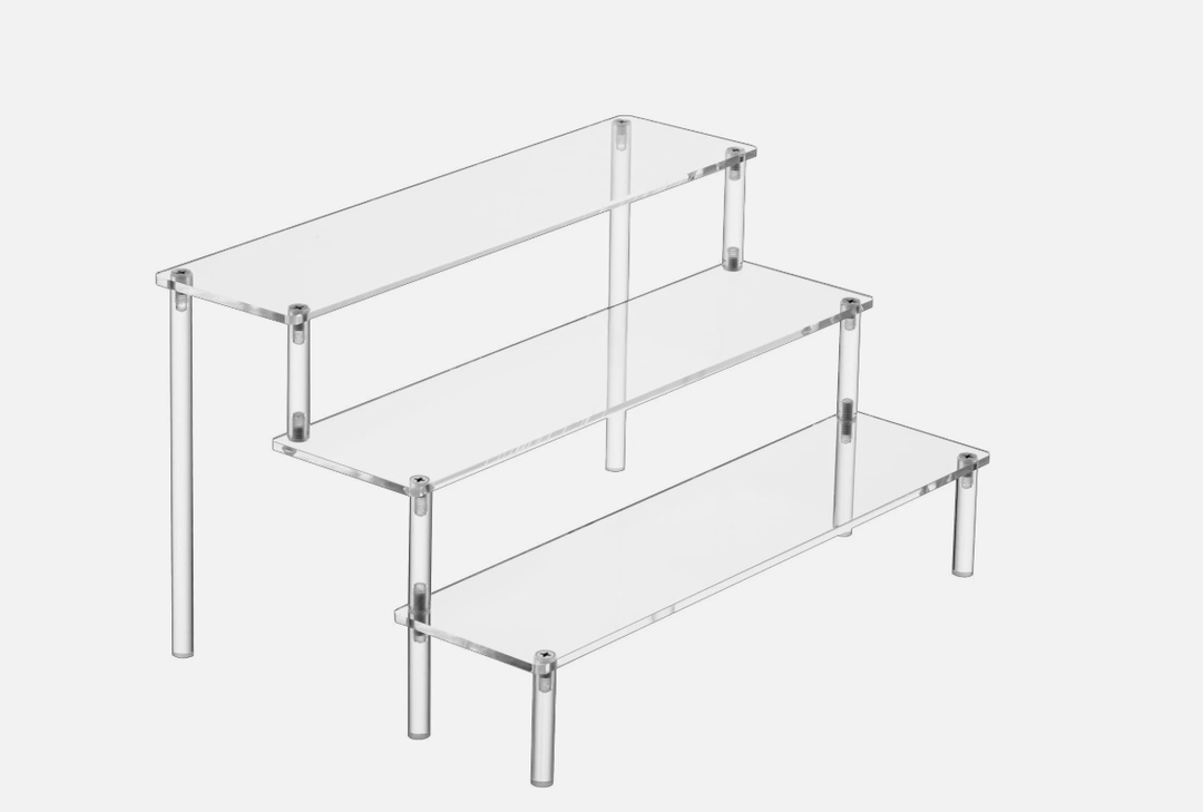 3-Tier Clear Acrylic Display Risers Stand Organizer for Food Tabletop Figures