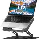 Adjustable Laptop Stand, 360 Rotating Computer Riser, Stable Base Stand Holder for MacBook Pro/Air Notebook up to 16 Inches, Black