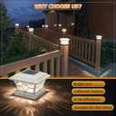 APONUO Solar Post Cap Lights 4 Pack with 1000mAh Battery - for 4x4 5x5 6x6 Fences, Larger Size & Longer Lasting, 2-Mode, IP64 Waterproof, for Deck Patio Yard (White)