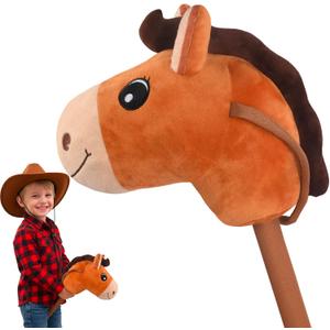 WALIKI Stick Horse for Boys & Girls | Pretend Play Cowboy & Cowgirl Toy for Kids Ages 3-6 | Fun Active Toddler Toy (Caramel)