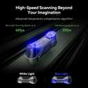 Creality CR-Scan Raptor 3D Scanner, 60fps Blue Laser & NIR, 0.02mm Accuracy, 24-Bit Color, Scans 5-2000mm Objects, Anti-Shake Tracking for Windows macOS
