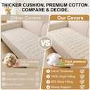 Smiry Non Slip Couch Covers for Dogs, Fuzzy Pet Couch Covers for 3 Cushion Sofa Pet Friendly, Soft Sofa Slipcovers Cushion Furniture Protector Washable (Beige, 27.6" x 88")