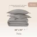100% Organic Cotton Duvet Cover Twin Size - Naturally Soft Lightweight & Cooling Duvet Cover Set with Decorative Shams - Premium GOTS Certified 300 Thread Count Sateen Weave (Stone, Twin)