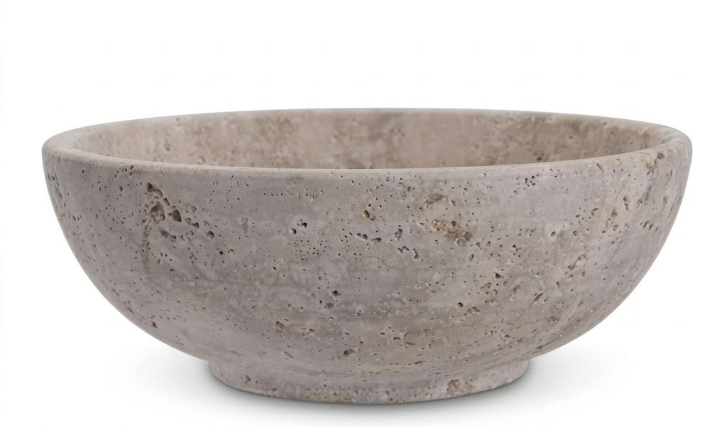 Gusto Nostro 8" Luxury Beige Marble Decorative Bowl for Coffee Table - Elegant Modern Fruit Bowl for Kitchen Counter - Heavy Stone Entryway Catch all for Keys, Jewelry, Potpourri Holder Centerpiece