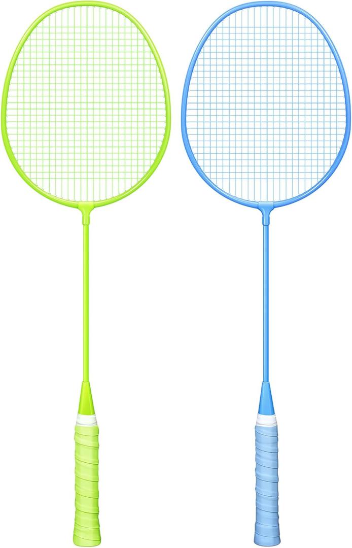 AboveGenius Badminton Rackets Set of 2, Lightweight Badminton Set for Outdoor Backyard Games, Portable Racquet for Family Beginners Adults and Teens, One Size