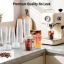 100 Pack - 16 oz Ratio Lines Iced Coffee Cups with Lids & Straws No Guessing for Consistent Drinks, Disposable Clear Plastic Cups with Lids and Straws for Coffee, Smoothies, Juice, Parties Food Safe