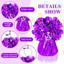 24 PCS Balloon Weights Metallic Anchor, Balloon Holder Heavy Weights with 1 Roll Purple Crimped Ribbon for Balloons Table Party Favor Birthday Decor(Purple)