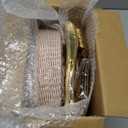 YOUBET 125Pcs Pink Plastic Plates with Gold Rim - Scalloped Plastic Plates Set Includes 25 Dinner, 25 Dessert Plate, 75 Gold Silverware for 25Geusts for Wedding Birthday Baby Shower Mothers Day