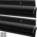 Hicarer 2 Pcs Door Bottom Sweep with Rain Drip 0.5625" W x 2" H x 36" L, Black Exterior Door Rain Drip Guard, Bottom Weather Stripping, Mill Finish Aluminum with Vinyl Insert