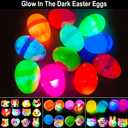 TURNMEON 1 Golden Egg 24 Pack Prefilled Easter Eggs with 24 LED Rings, Easter Basket Essential Glow in Dark Egg Hunt Supplies, Kids Party Favors for Ages 4-12, Holiday Gifts & Festive Toys