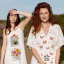 2 x Whaline 20 Sheets Vintage Boho Floral Iron on Stickers Retro Flower Mushroom Butterfly Heat Transfer Vinyl Decals Groovy Hippie Mixed HTV Adhesive Craft Vinyl for Clothing DIY Fabric Decor