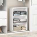 Furinno Reed Closet Organizers and Storage, 3-Tier Reversible Closet Shelves, Closet Organization Shelf, 9.7 x 23.7 x 31.5, for Bedroom, Closet, Plain White