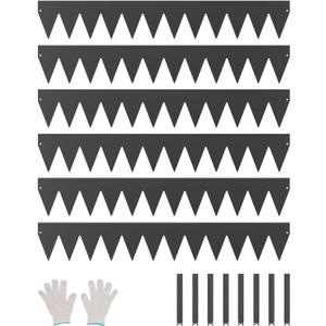 VEVOR Steel Landscape Edging, 6 Packs 40 x 6 in Rust-Resistant Metal Landscape Edging, Bendable Garden Edging Border, Heavy Duty Lawn Edging, Easy-to-Install, Flower Bed Yard Pathway Divider Black