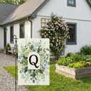 CROWNED BEAUTY Monogram Initial Letter Q Garden Flag Outside 12x18