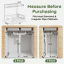 Under Sink Organizer, 2 Pack Cabinet Organizer for Kitchen, Height Adjustable Pull Out Heavy Duty 2 Tier Metal Under Sink Storage for Bathroom Pantry (White, 2 Pack)