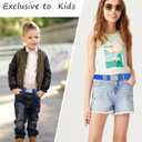 AWAYTR 3 PCS Kids Adjustable Magnetic Belts - Easy to Use Magnetic Buckle Belt for Boys and Girls (Royal Blue / Navy Blue / Black)