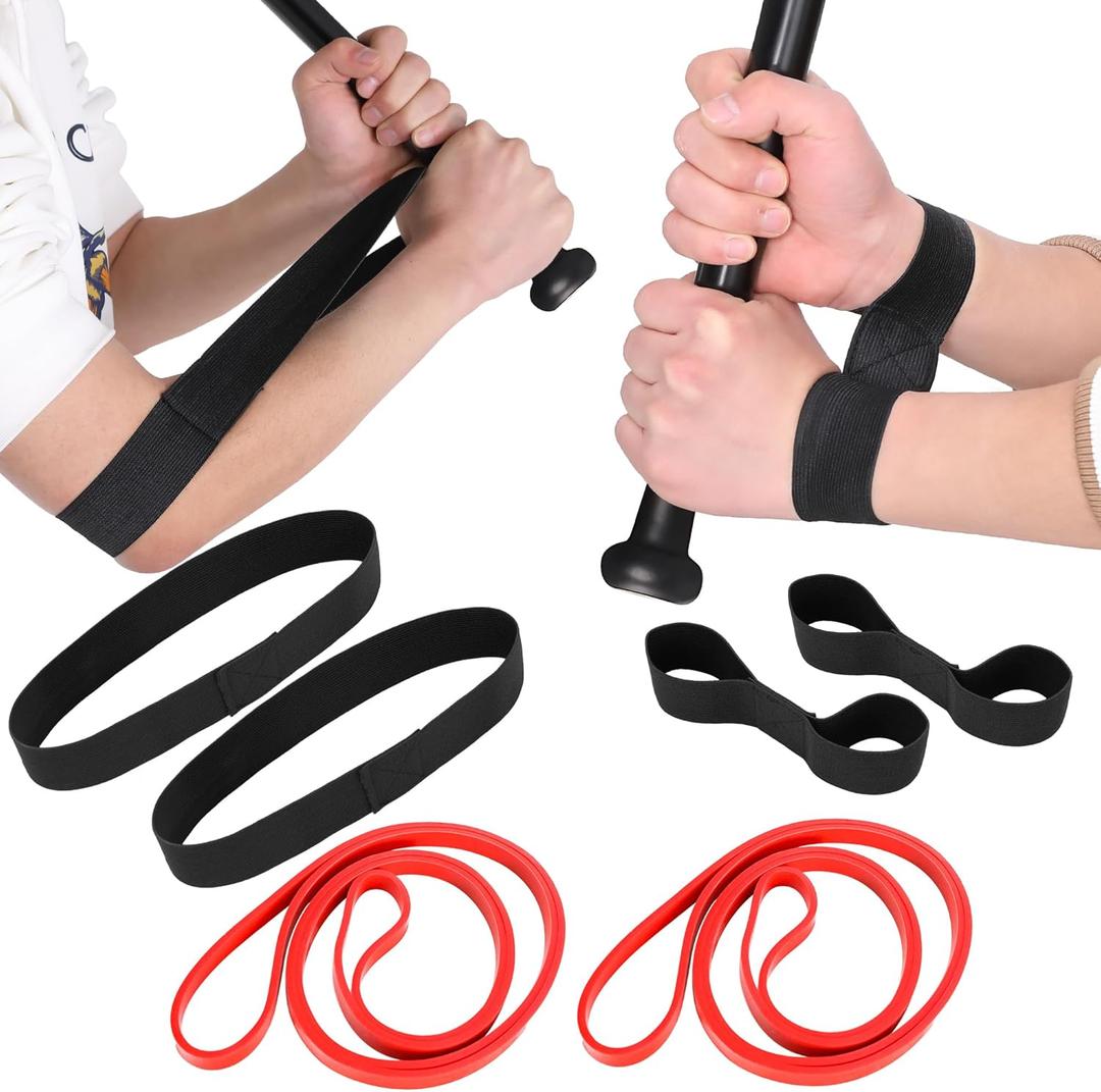 Codree Baseball Swing Trainer Bands- Elastic Baseball Softball Hitting Resistance Bands- Baseball Batting Training Aids Equipments for Athletes Improve Batting, Arm Strength (2 Sets)