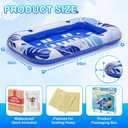 56IN Oversize Floating Card Game Table for Pool with Waterproof Cards - Inflatable Floating Card Table for Adults, Snack Drink Tray with Cup Holders, Hot Tub Lake Summer Beach Fun Accessories