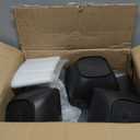 Teivio 24-piece Plastic Wheat Straw Square Dinnerware Set for 6, Unbreakable Dinner Plates, Salad Plates, Snack Bowls, Tumblers 13.5 oz, Dishwasher Safe, Outdoor Kitchen RV Dishes, Black