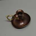 Copper Handmade Candle Holder for Rustic Home Decor with Handle Metal Candle Holders for Pillar Candles Gothic Decor Candlestick Holders (Oxide)