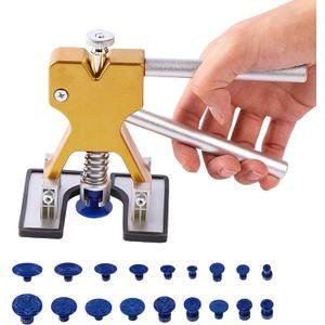 Auto Body Repair Kit Car Dent Puller with 18pcs Pull Tabs, Universal T Bar Paintless Dent Remover Tool Lifter for Auto Hail Damage Repair & Other Metal Surface