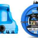 Little Giant 577301 APCP-1700 Automatic Swimming Pool Cover Submersible Pump, Blue & AG-Lite Rubber Hot & Cold Water Rubber Garden Hose: Ultra-Light & Super Strong (5/8" x 15') - BSAL5815