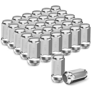 TAGMORE 24pcs M14x1.5 Lug Nuts - Compatible with Chevrolet Colorado/Suburban/Silverado, GMC Express/Yukon/Sierra 1500, Ford F150/Expedition, One-Piece Design Factory Chrome Wheel Lug Nut Set