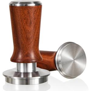 MATOW 58.5mm Espresso Hand Tamper, Dual Calibrated Spring Loaded Coffee Tamper with Stainless Steel Ripple Base, Pro-barista 30lbs Espresso Tamper with Red Rosewood Handle Fits 58mm Portafilter