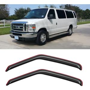 in-Channel Window Visors Rain Guards Shield for 2007-2014 Ford E-150/E-250/E-350/E-450 Super Duty, Window Vent Wind Deflectors Visors Shades for 07-14 E150 E250 E350 E450