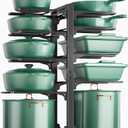 ORDORA 10-Tier Pots and Pans Organizer under Cabinet, Kitchen Cabinet Organizers and Storage, Heavy Duty Pots and Pan Storage Rack Organizer inside Cabinet, Adjustable