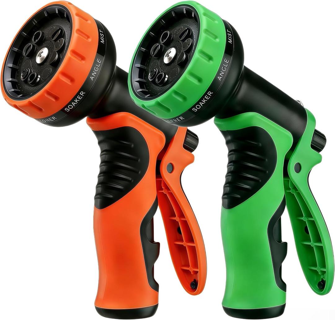 Garden Hose Nozzle with 10 Spray Patterns High Pressure Water Sprayer for Car Washing, Pet Bathing & Lawn Care with Lock Feature & Comfort Grip Fits All 3/4" Standard Hoses Thread