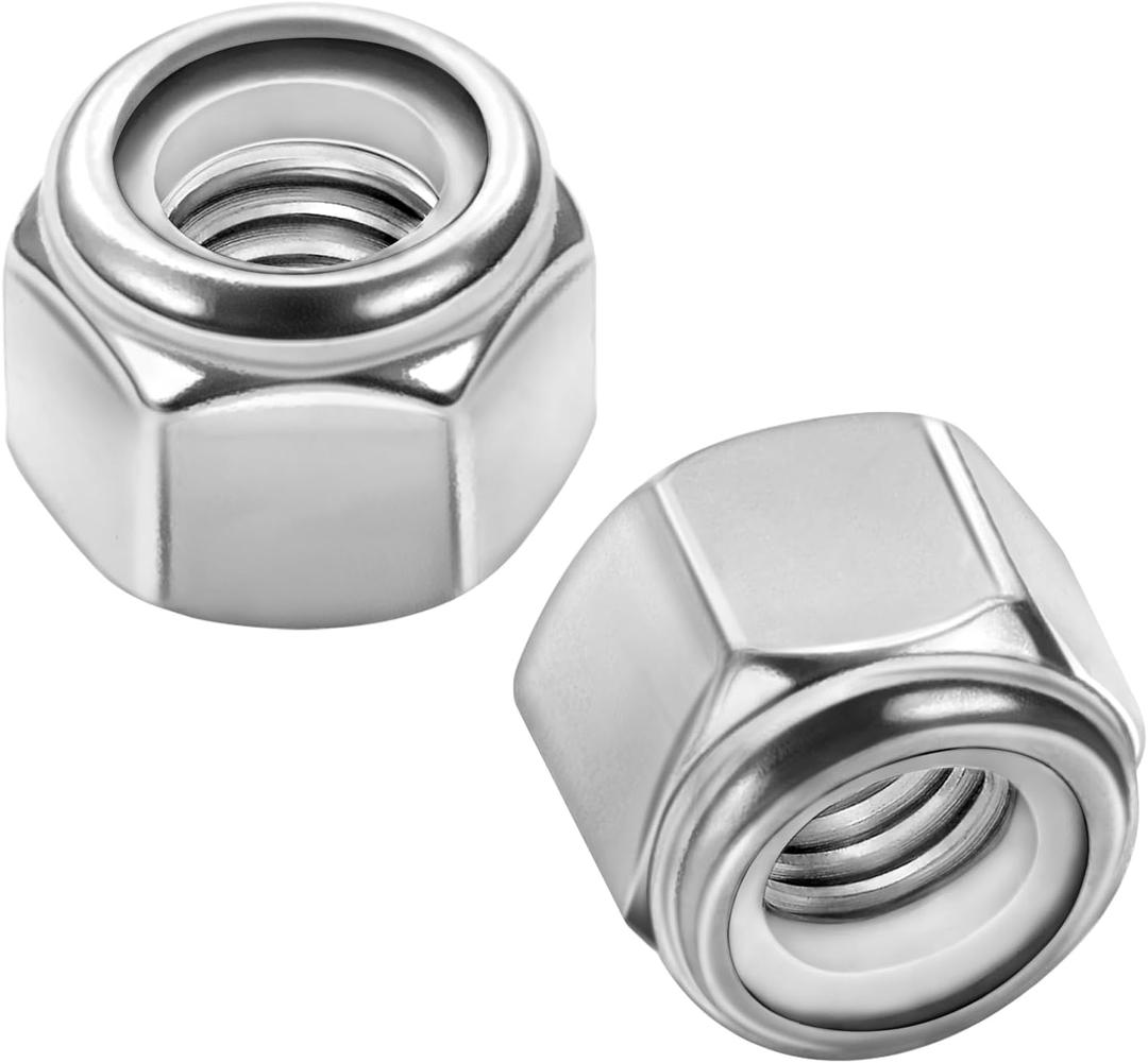 1/4-20 Nylon Insert Hex Lock Nuts Locknuts, 304 Stainless Steel 18-8, Bright Finish, 25 PCS (1/4"-20)