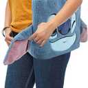 Lilo & Stitch Stitch Face Blue with 3D Ears 16" Plush shoulder bag large Tote Handbag