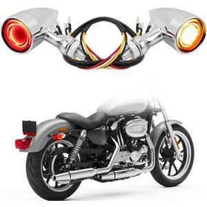 DREAMIZER Universal Motorcycle Turn Signals 2pcs LED Motorcycle Blinkers Compatible with Harley Touring Sporster 883 Honda Yamaha Suzuki Kawasaki and More