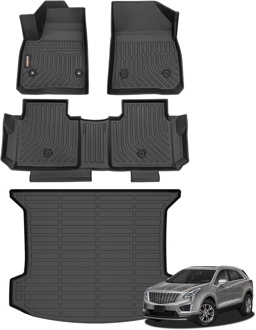 Binmotor-Floor Mats & Cargo Liner for Cadillac XT5 2017-2025, All Weather Car Floor Mat TPE Mats Cargo Mat Trunk Mat for Cadillac XT5 Accessories