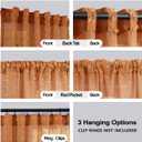 KOUFALL Fall Sheer Curtains 96 Inch Long 2 Panel Set,Autumn Decor for Home,8FT Length Floor to Ceiling for Living Room Bedroom Dark Burnt Orange