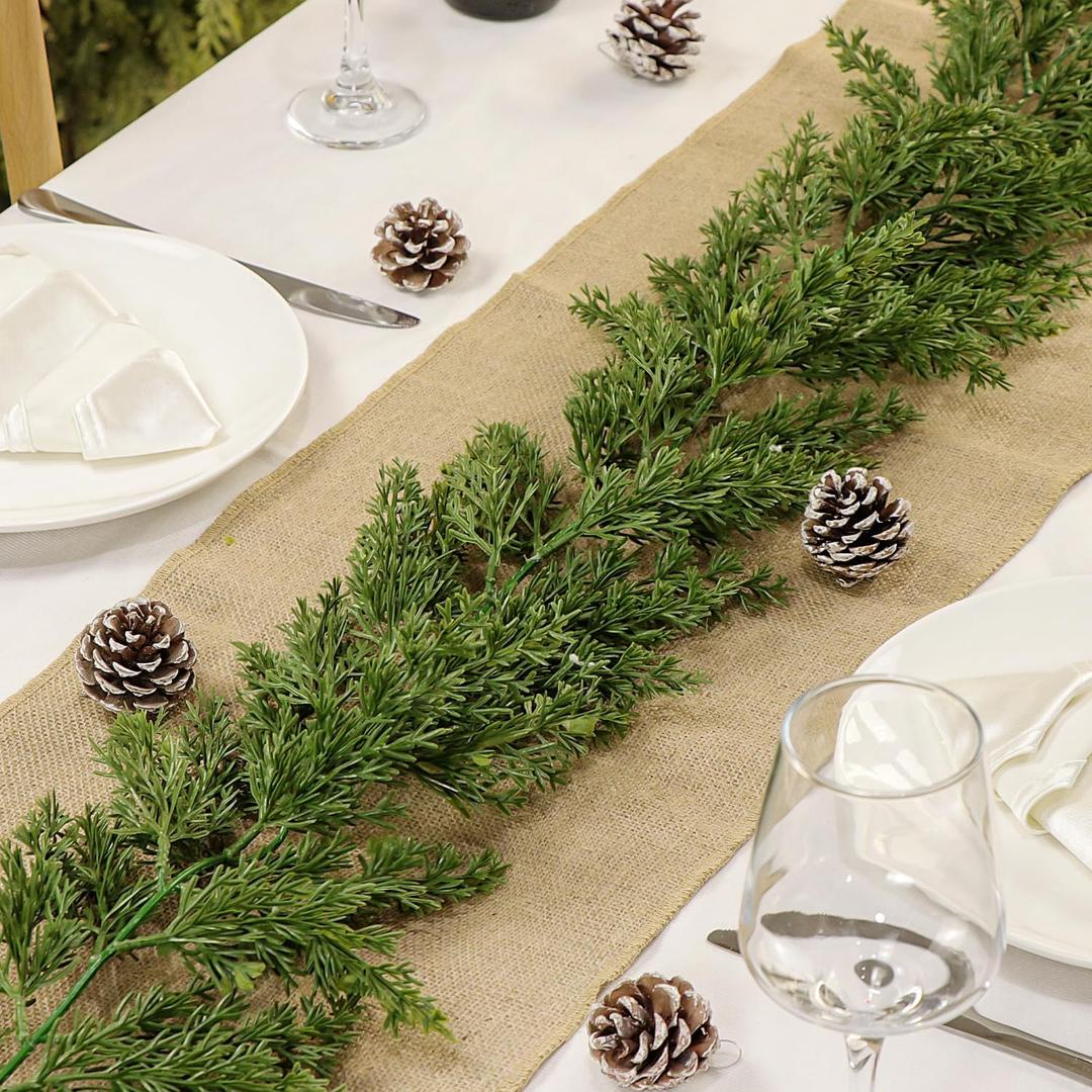 5.9 Ft Artificial Norfolk Pine Garland - Realistic Christmas Cypress Greenery for Fireplace Mantle, Staircase,Centerpiece, Holiday Home Decor, Indoor/Outdoor Use (1, Cedar)