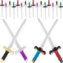 20 Pack 24 Inch Inflatable Swords Blow Up Medieval Prince Pirate Swords for Swimming Pool Birthday Halloween Birthday Cosplay Party Stage Props, 4 Colors