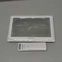 Atomic Clock Wall with Indoor/Outdoor Temp, Battery Operated Digital Wall Clock with 10.5" Large LCD Display, 330ft Range Desk Table Clock with Alarm, DST, Calendar for Living Room Bedroom, White