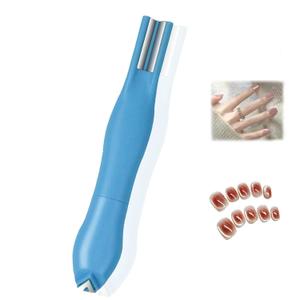 3 x 3-in-1 Heart Cat Eye Magnet for Nails - Create Magical Cat Eye Effect with 6 Different Pattern Nail Magnets, DIY Nail Art Tools Kit for Gel Polish Manicure at Home (Blue)