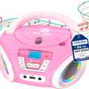 Klim Candy Kids CD Player for Children - FM Radio - Includes Batteries - Pink - Boombox Portable - CD Player Children - with Speakers, Toddlers (Pink)