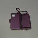 DJBEAR for iPhone 13 6.1" Wallet Case for Men & Women, All-in-One Flip Folio Cover with 9 Card Slots, Zipper Pocket, Detachable Wrist Strap, Full Body Protection for Apple 13 Dark Purple