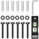HOME VISION Lag Bolt Kit for TV Wall Mount, Including M7x55mm Lag Bolts, Wall Anchors, Washers, Allen Key, Bubble Level, for Wood Stud/Brick/Concrete Wall Installation
