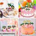 BESTOYARD 42pcs Construction Theme Cupcake Toppers, Excavator Cake Decorations for Construction Themed Party Supplies Boys Birthday Party, Paper Cake Topper Set