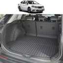 Cargo Liner & Backrest Mat Compatible with 2015-2024 Nissan Murano - Custom Fit PU Leather Cargo Mat and Rear Backrest Protector- All Weather Easy to Clean Waterproof Trunk Mats