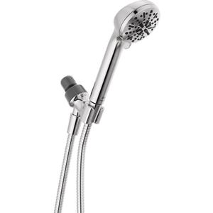 Delta Faucet 4-Spray Handheld Shower Head, Chrome Shower Head with Hose, Showerheads & Handheld Showers, Handheld Shower Heads, Detachable Shower Head, Hand Shower 1.75 GPM, Chrome 75413
