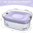 AONKEY 3L Dog Water Bowl No Spill, 101oz Large Spill Proof Dog Bowl Reduce Refill, Anti Splash No Mess Dispenser Dripless Slow Drinking Water Bowl for Sloppy Messy Drinkers (Violet)