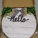 20 Pieces Interchangeable Welcome Sign for All Seasons Seasonal Front Door Decor with 4 Pcs Sign and 15 Pcs Changeable Icons Farmhouse Front Porch Rustic Holiday Wooden Door Decor(White)